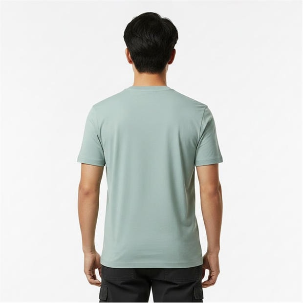 Green 357 - Boss - Mens BOSS GREEN T-Shirt with Logo Design Stretch Cotton