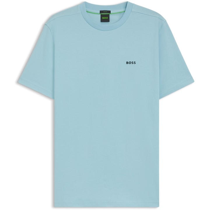 Boss Men's Blue Green T-Shirt With Logo Design Stretch Cotton in Size 2XL, Sports Direct