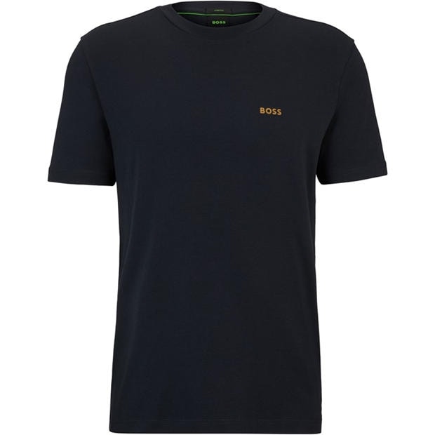 Dark Blue - Boss - Mens BOSS GREEN T-Shirt with Logo Design Stretch Cotton