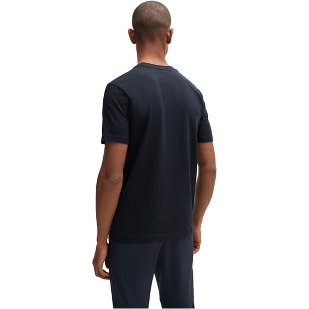 Dark Blue - Boss - Mens BOSS GREEN T-Shirt with Logo Design Stretch Cotton
