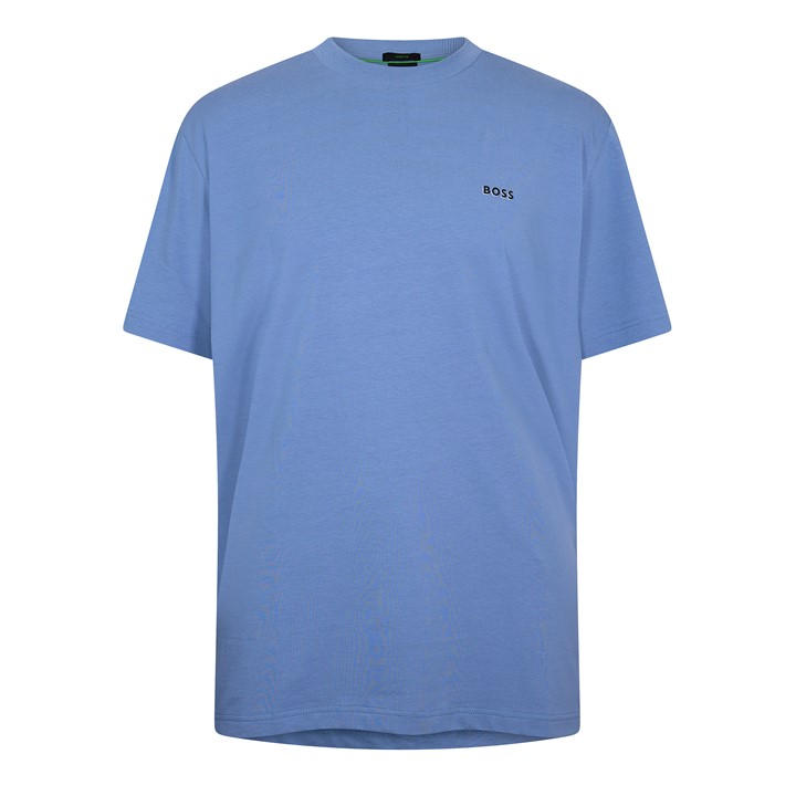 Boss Men's Blue Green T-Shirt With Logo Design Stretch Cotton in Size 2XL, Sports Direct