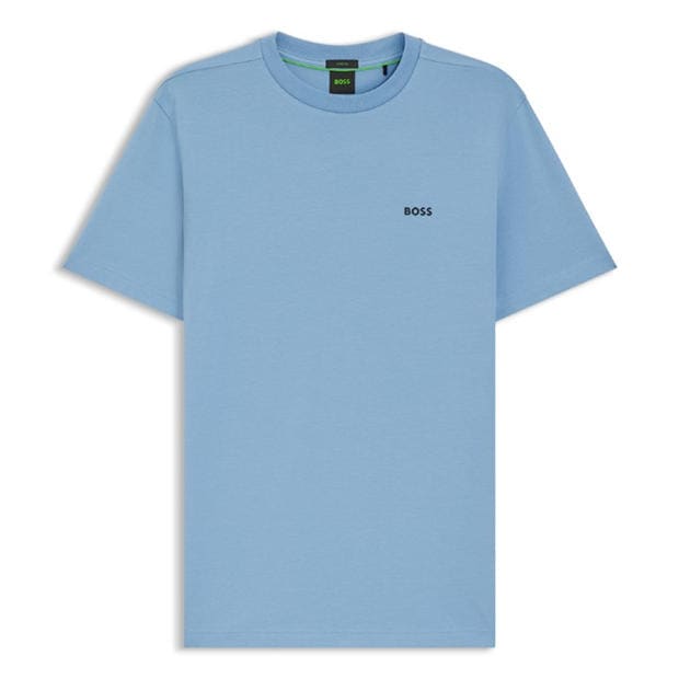 Open Blue - Boss - Mens BOSS GREEN T-Shirt with Logo Design Stretch Cotton