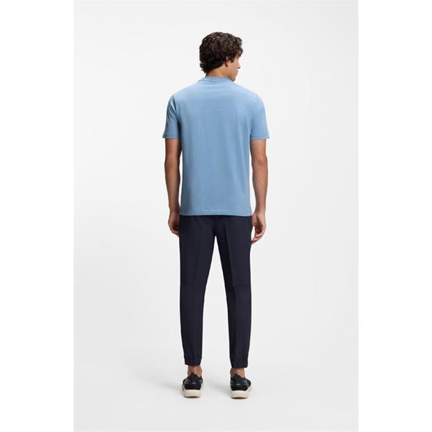 Open Blue - Boss - Mens BOSS GREEN T-Shirt with Logo Design Stretch Cotton