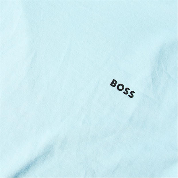 Light Blue 456 - Boss - Mens BOSS GREEN T-Shirt with Logo Design Stretch Cotton