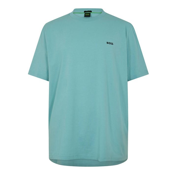 Boss Men's Blue Green T-Shirt With Logo Design Stretch Cotton in Size 3XL, Sports Direct