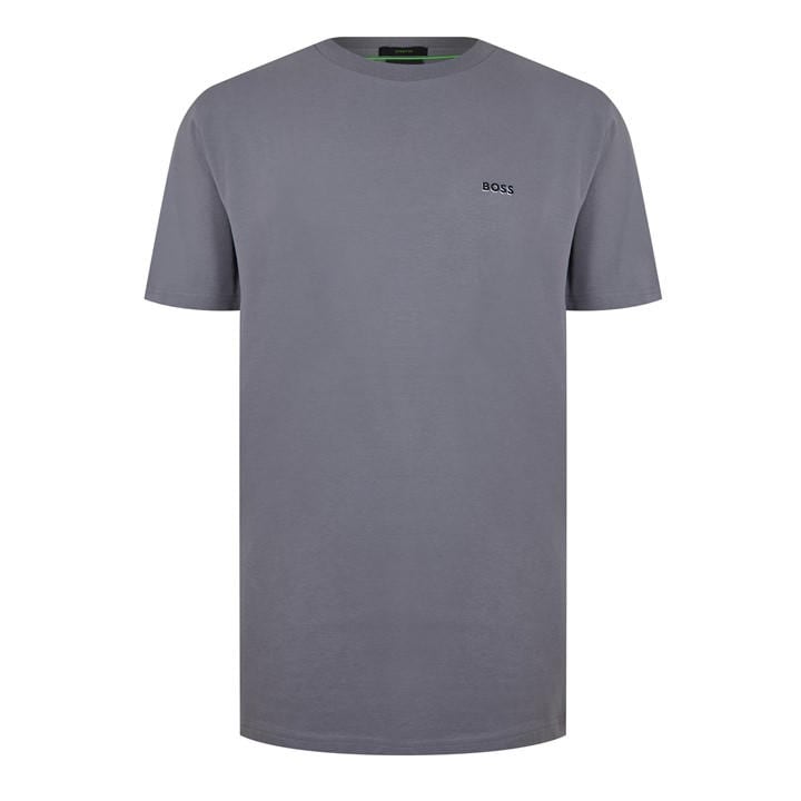 Boss Men's Grey Green T-Shirt With Logo Design Stretch Cotton in Size XL, Sports Direct