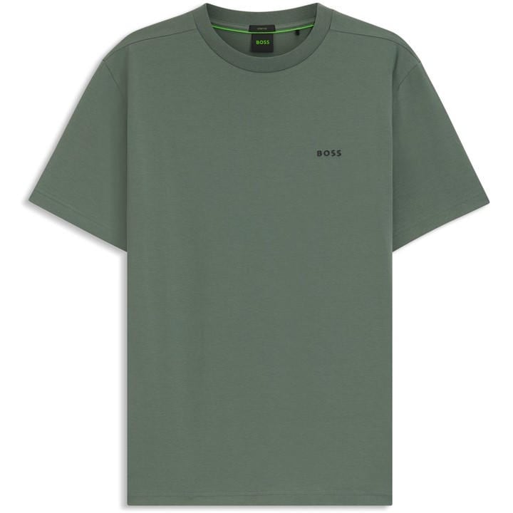 Boss Men's Green T-Shirt With Logo Design Stretch Cotton in Size M, Sports Direct