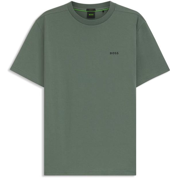 Open Green 358 - Boss - Mens BOSS GREEN T-Shirt with Logo Design Stretch Cotton