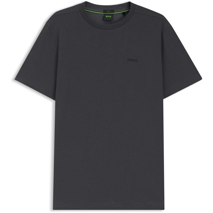 Boss Men's Grey Green T-Shirt With Logo Design Stretch Cotton in Size M, Sports Direct