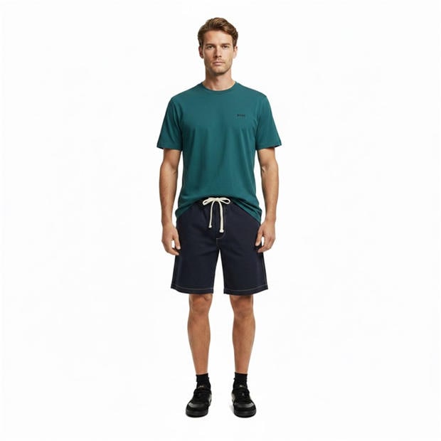 Deep Green 356 - Boss - Mens BOSS GREEN T-Shirt with Logo Design Stretch Cotton