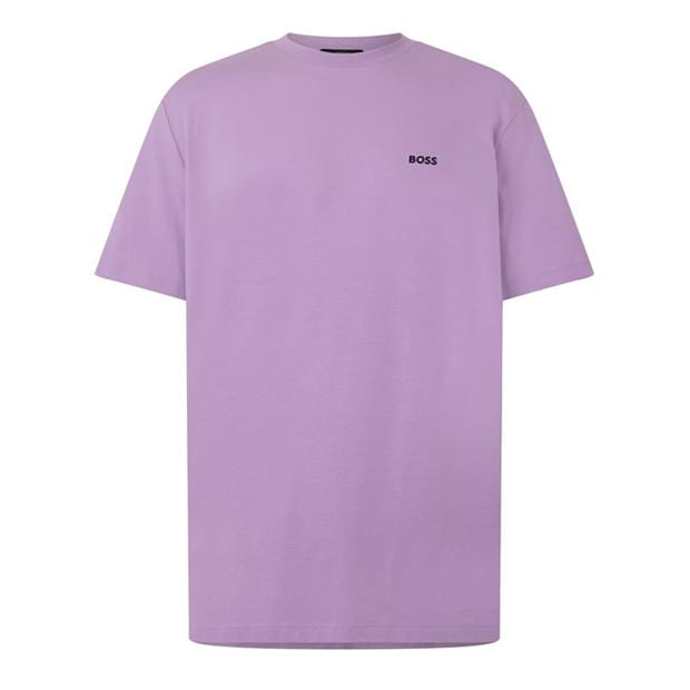 Lilac 536 - Boss - Mens BOSS GREEN T-Shirt with Logo Design Stretch Cotton