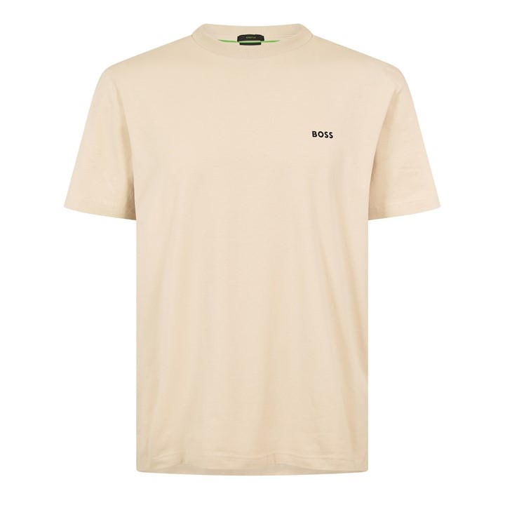 Boss Men's Grey Green T-Shirt With Logo Design Stretch Cotton in Size XL, Sports Direct