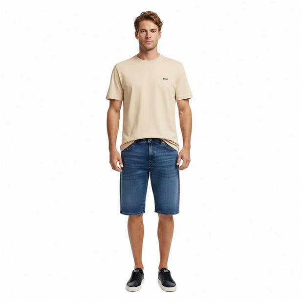Light Beige 272 - Boss - Mens BOSS GREEN T-Shirt with Logo Design Stretch Cotton