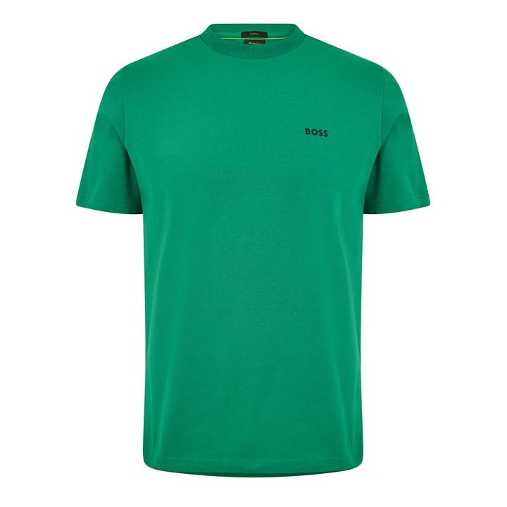 Boss Men's Green T-Shirt With Logo Design Stretch Cotton in Size XL, Sports Direct