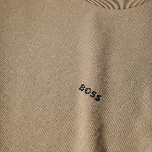 Grey 336 - Boss - Mens BOSS GREEN T-Shirt with Logo Design Stretch Cotton