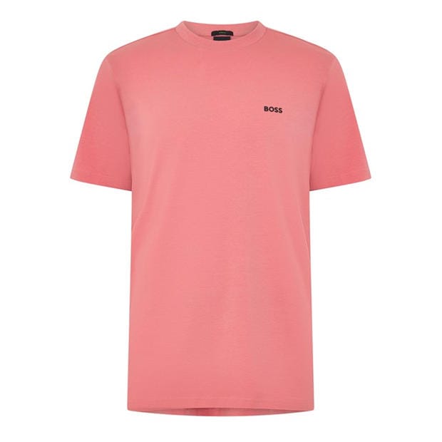 Pink 667 - Boss - Mens BOSS GREEN T-Shirt with Logo Design Stretch Cotton