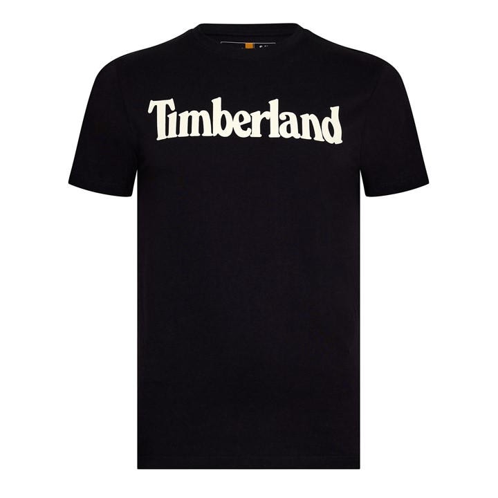 Timberland Men' Black Wordmark Logo T-Shirt in Size S, Sports Direct