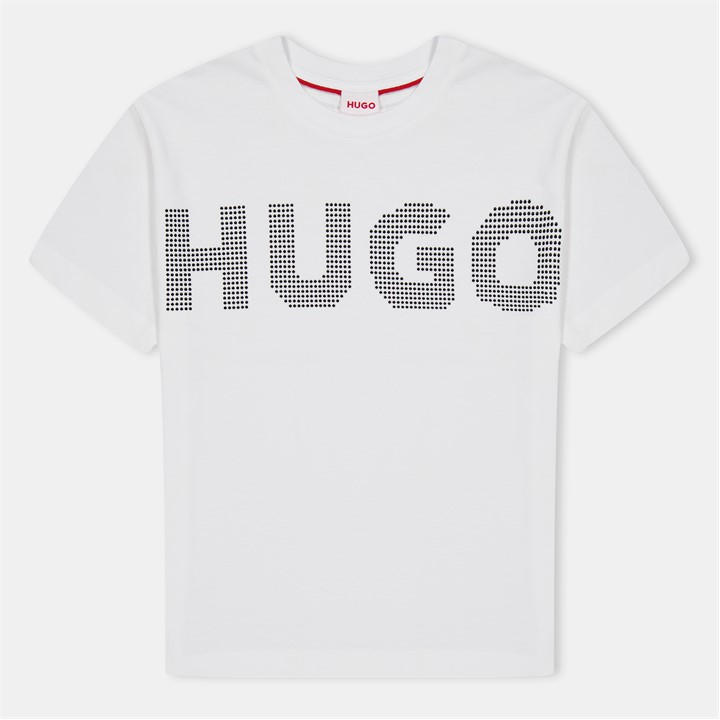 Hugo Girls White Kids' Logo Short Sleeve T-Shirt in Size 8 - 9 Years, Sports Direct