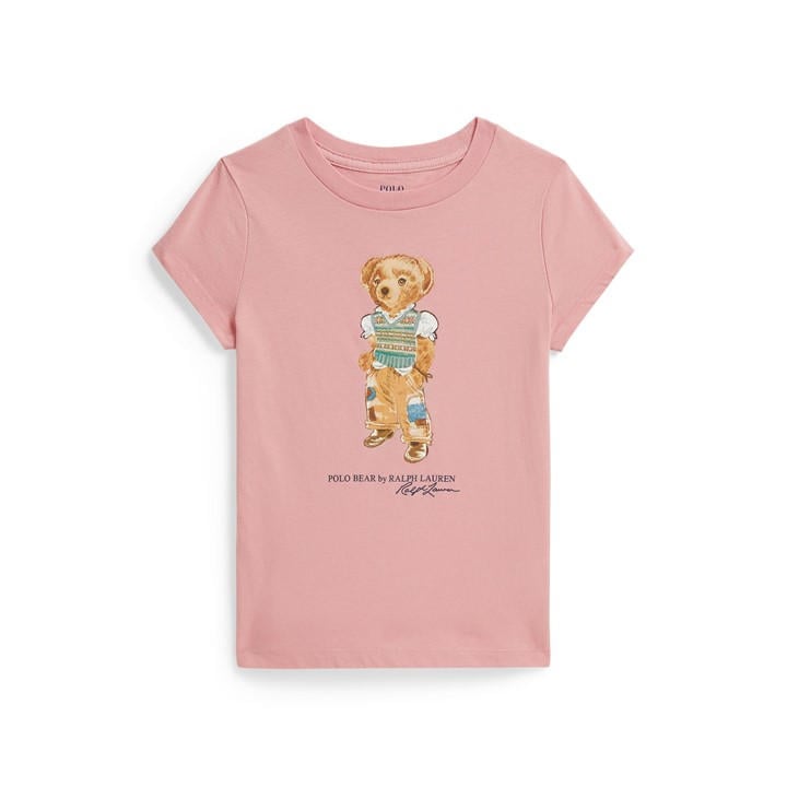 Polo Ralph Lauren Girls Pink Kids' Bear T-Shirt in Size 11 - 12 Years, Sports Direct
