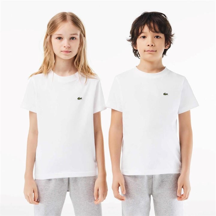 Lacoste Boys White ' Regular Fit Basic T-Shirt, Sports Direct