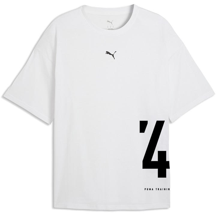 Puma Men's White Graphic Oversized T-Shirt in Size L, Sports Direct