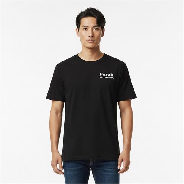 Black 010 - Farah - Men's Brent Graph T-Shirt