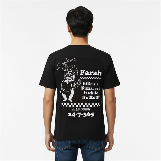Black 010 - Farah - Men's Brent Graph T-Shirt