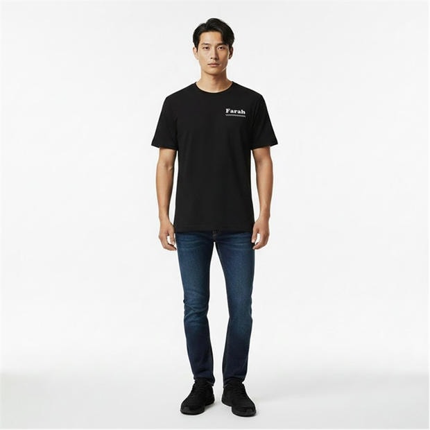 Black 010 - Farah - Men's Brent Graph T-Shirt