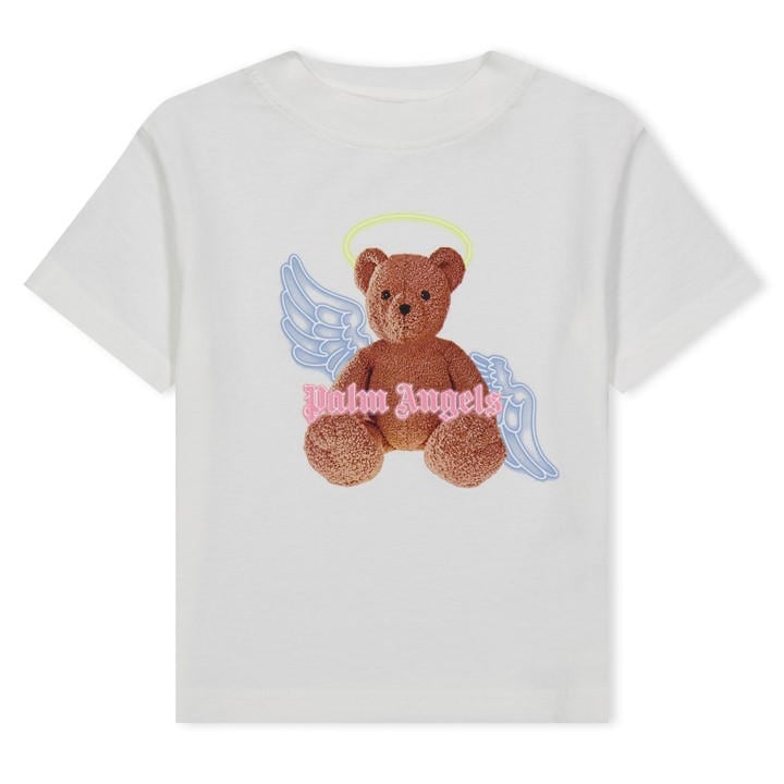 Palm Angels Girls White Angel Bear T-Shirt  in Size 13 - 14 Years, Sports Direct