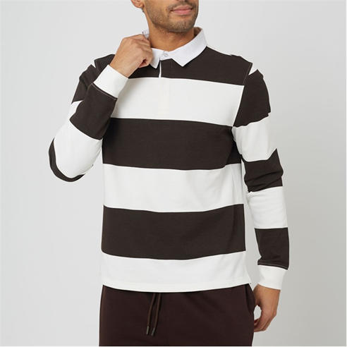 Brave Soul - Men's Long Sleeve Rugby Polo Shirt