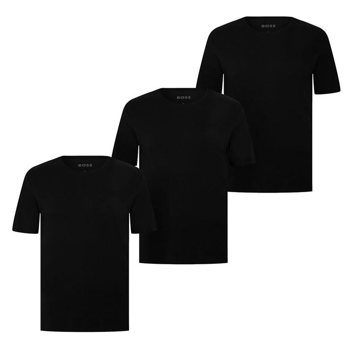 Boss Men's Black Bodywear 3 Pack Premium Cotton T-Shirts - Crew Neck in Size L, Sports Direct