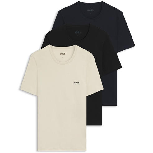 Boss - Mens BOSS Bodywear 3 Pack Premium Cotton T-Shirts - Crew Neck