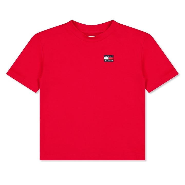 Tommy Hilfiger Boys Red Kids' Heritage Flag T-Shirt in Size 3 - 4 Years, Sports Direct