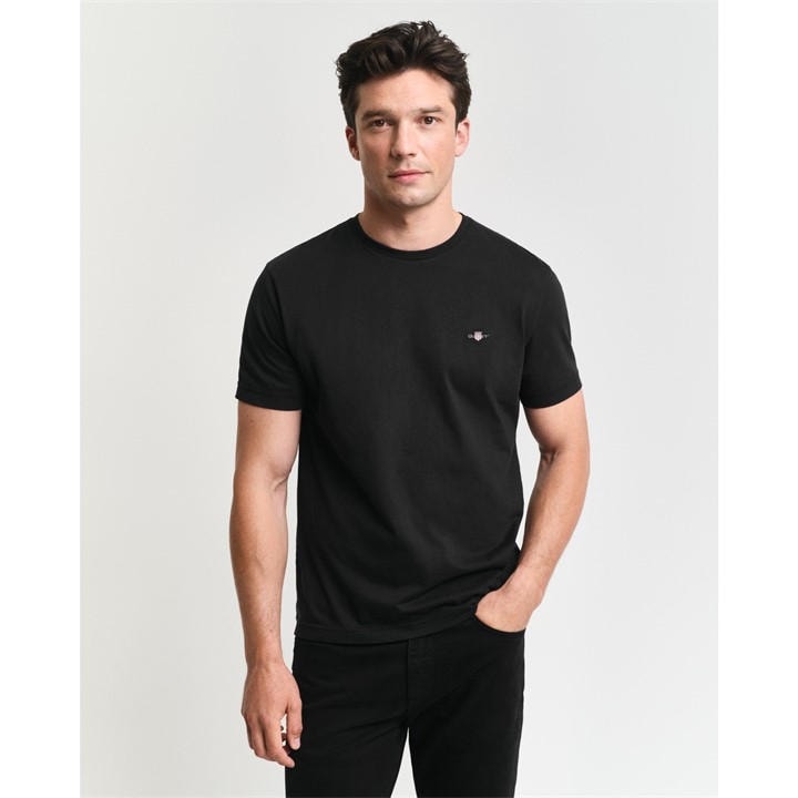 Gant Men's Black Regular Fit Shield T-Shirt in Size M, Sports Direct