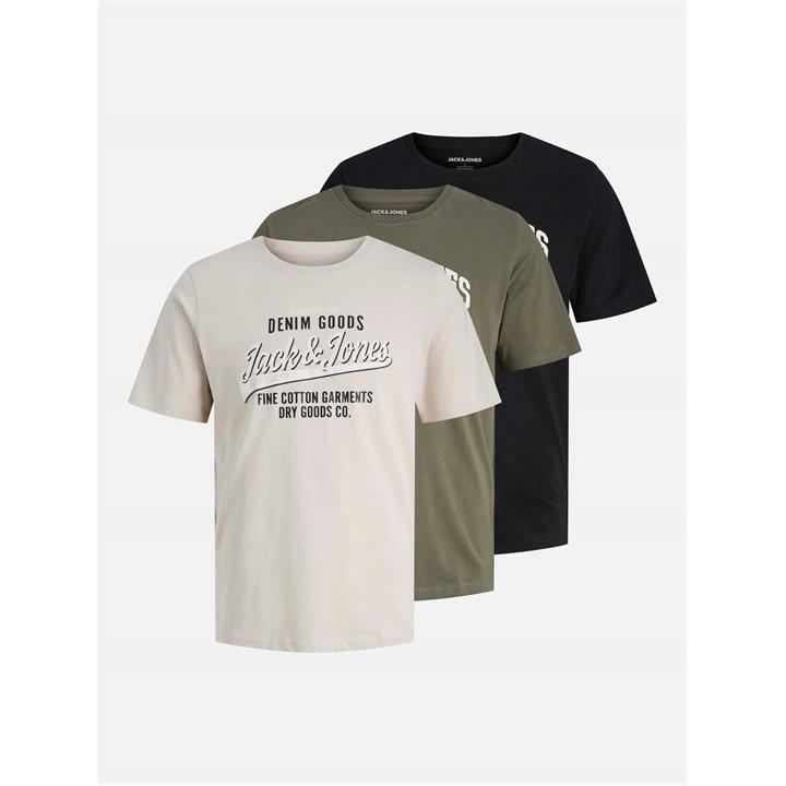 Jack And Jones Men's Green Ethan 3-Pack Short Sleeve T-Shirt in Size 2XL, Sports Direct