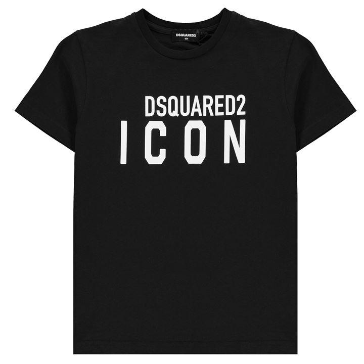 Dsquared2  Kids Black 's Icon T Shirt in Size 7 - 8 Years, Sports Direct
