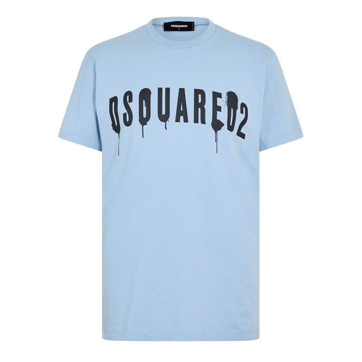Dsquared2 Men's Blue Spray Logo T Shirt in Size M, Sports Direct