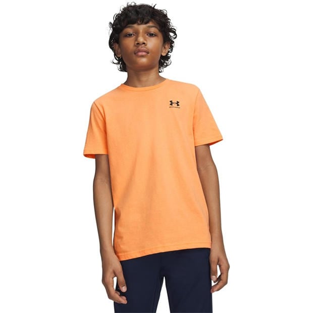 Orange/Black - Under Armour - UA Sportstyle Boys Short Sleeve