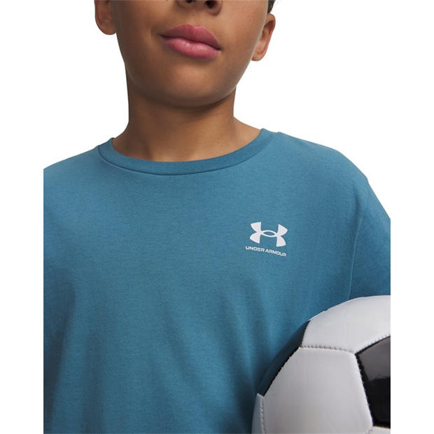 Boun Blue/White - Under Armour - UA Sportstyle Boys Short Sleeve