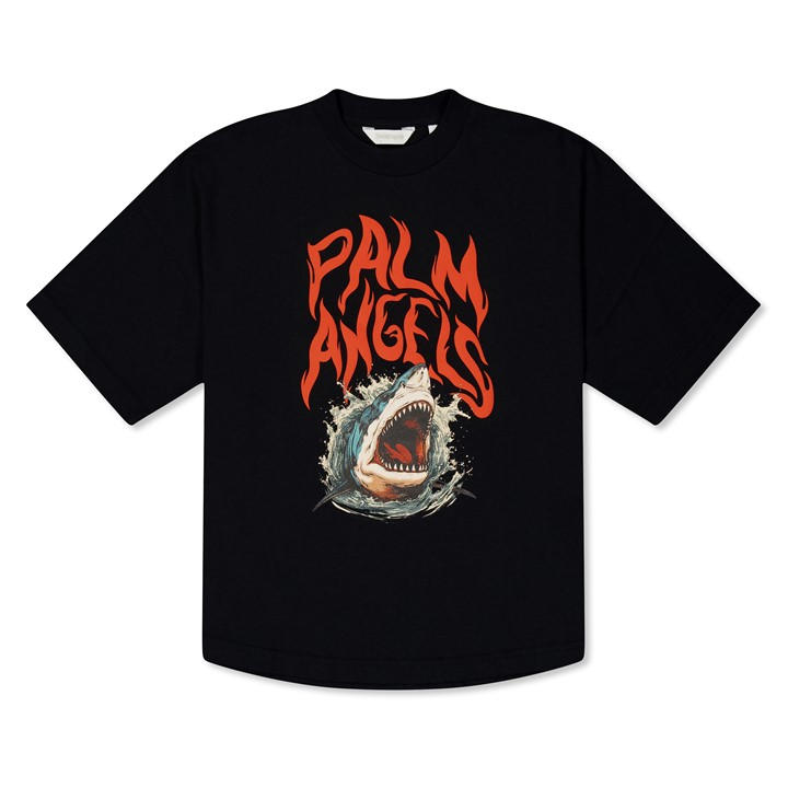 Palm Angels Boys Black Shark T-Shirt , Sports Direct