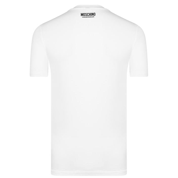Moschino Men' White Tape T Shirt in Size S, Sports Direct