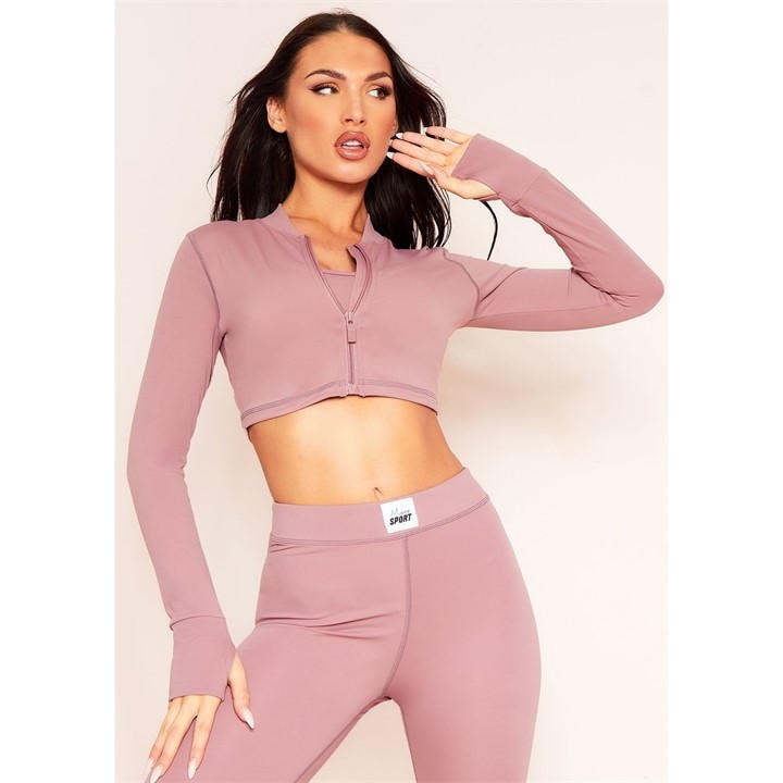 Missy Empire Women's Pink Long Sleeve Cropped Softshell Jacket in Size 14, Sports Direct