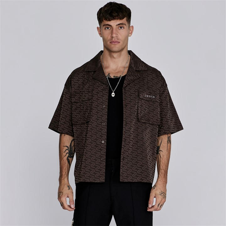 Siksilk Men's Brown Utility Overshirt in Size L, Sports Direct