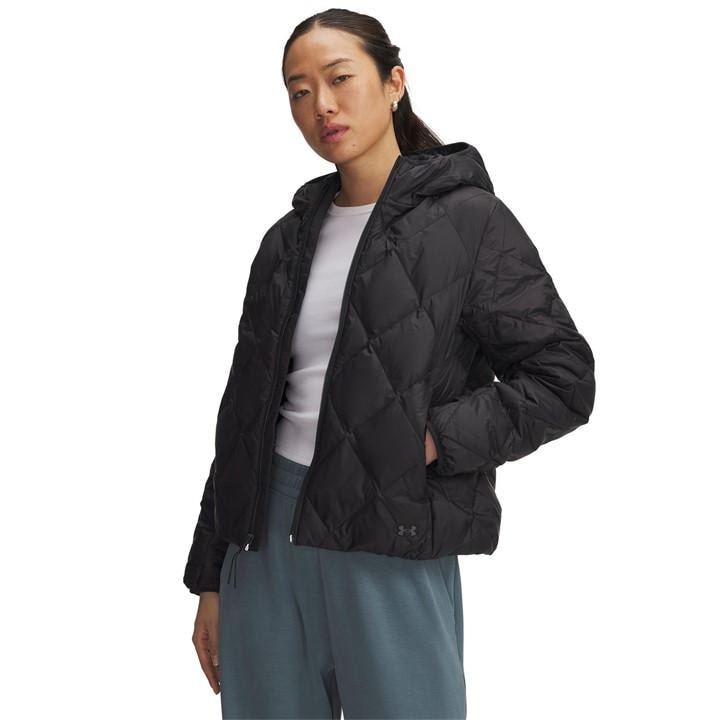 Under Armour Women's Black Legend Water-Repellent Quilted Puffer Jacket in Size 12, Sports Direct