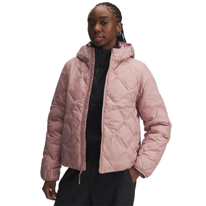 Under Armour Women's Pink Legend Water-Repellent Quilted Puffer Jacket in Size 12, Sports Direct