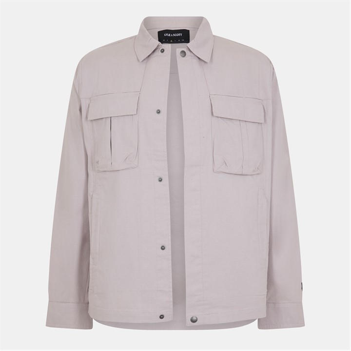 Lyle And Scott Men' Grey Ripstop Overshirt in Size S, Sports Direct