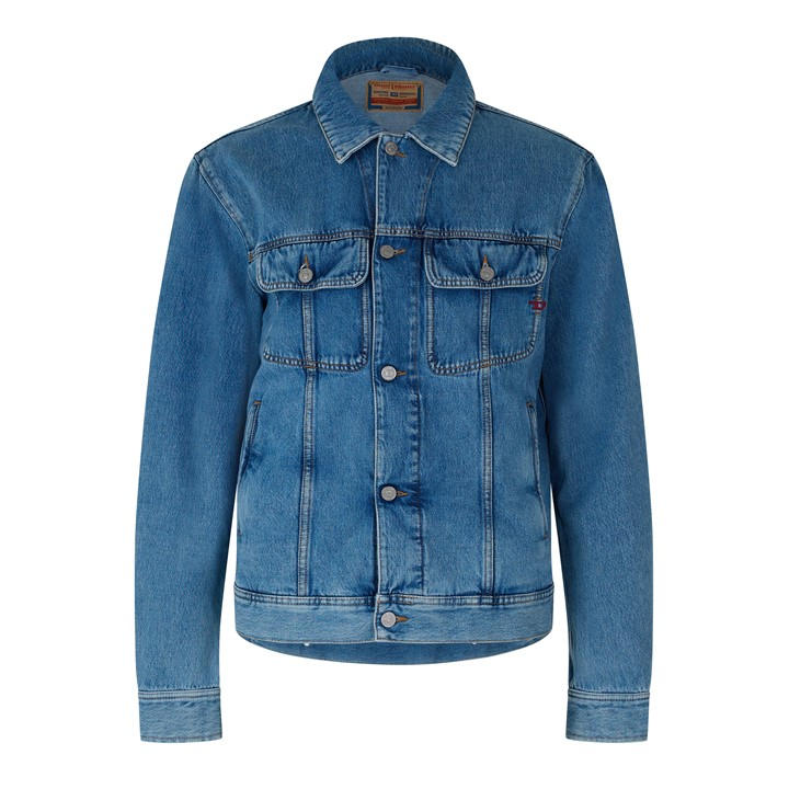 Diesel Men' Blue D-Barcy Denim Jacket in Size S, Sports Direct