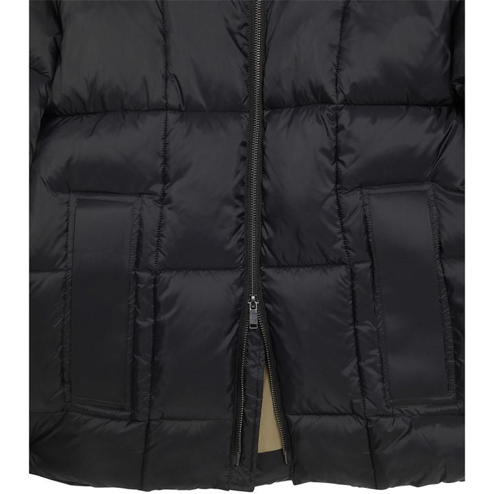 Lyle And Scott Men's Black Cocoon Long Puffer Jacket in Size L, Sports Direct