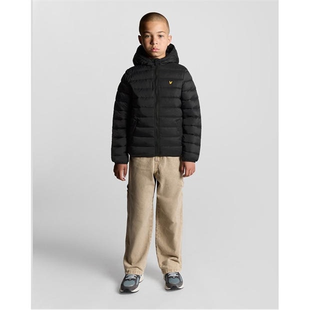 Jet Black - Lyle and Scott - Kids' Pac a Mac Short Puffer Jacket
