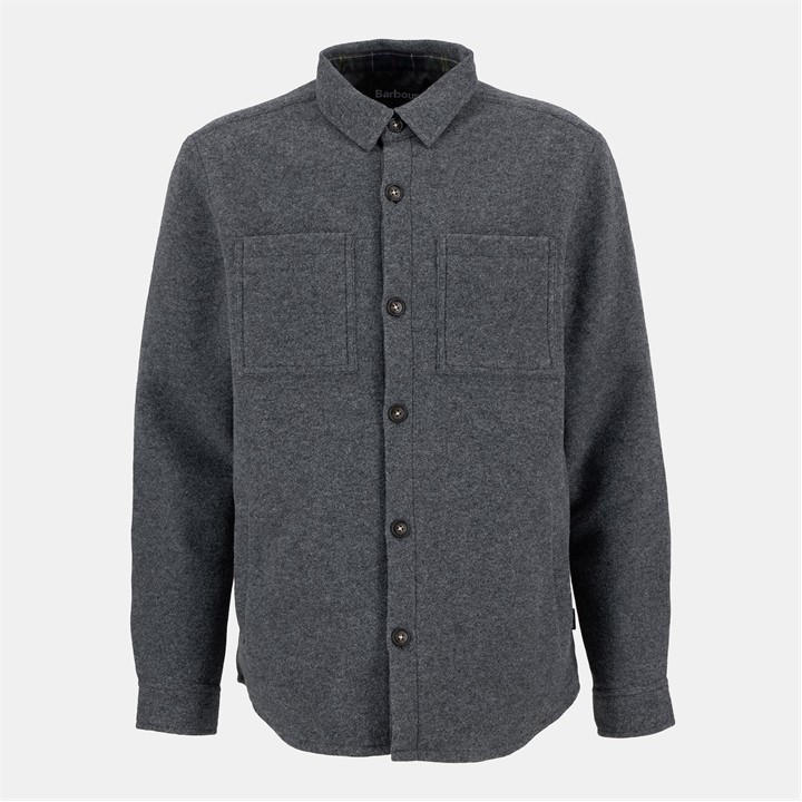 Barbour Men's Grey Marlow Wool Long Sleeve Overshirt in Size 2XL, Sports Direct
